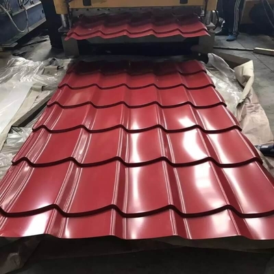Il ferro pre dipinto rosso di iso 9001 riveste 610mm ha colorato il tetto ondulato