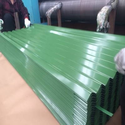 Il tetto del metallo di verde del PE 30-275g/M2 riveste RAL di pannelli 9012 ha colorato le lamine di metallo ondulate